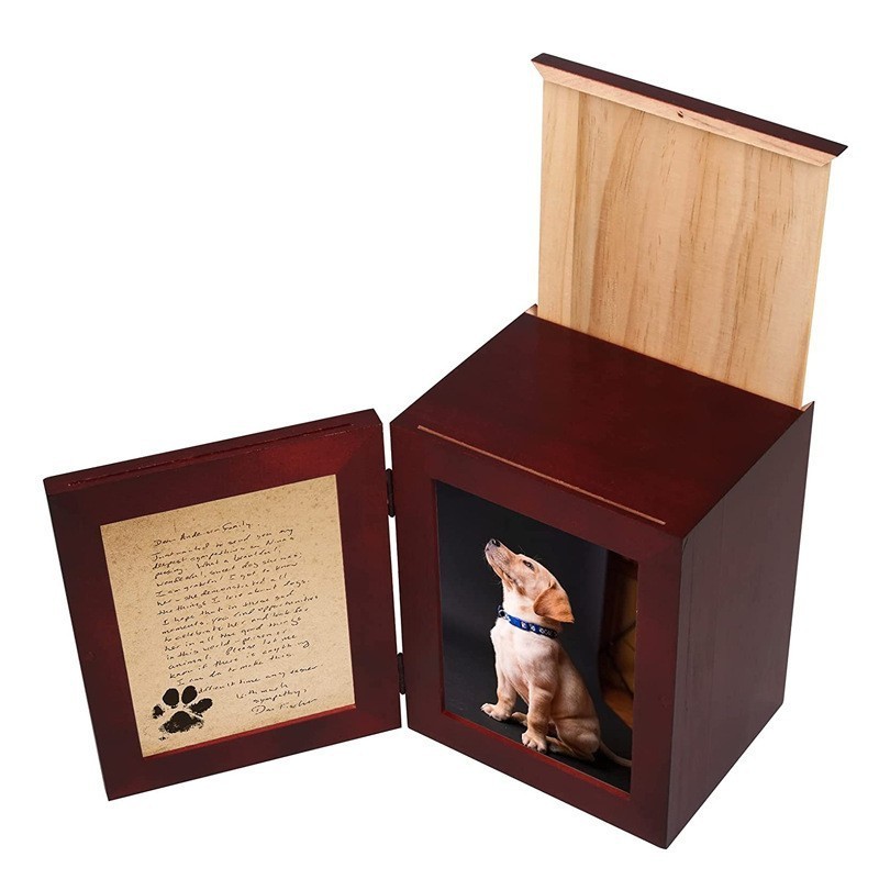 Factory Custom Handmade Memorial Dogs Cats Caskets Wooden Latest Design Pet Urns For Ashes