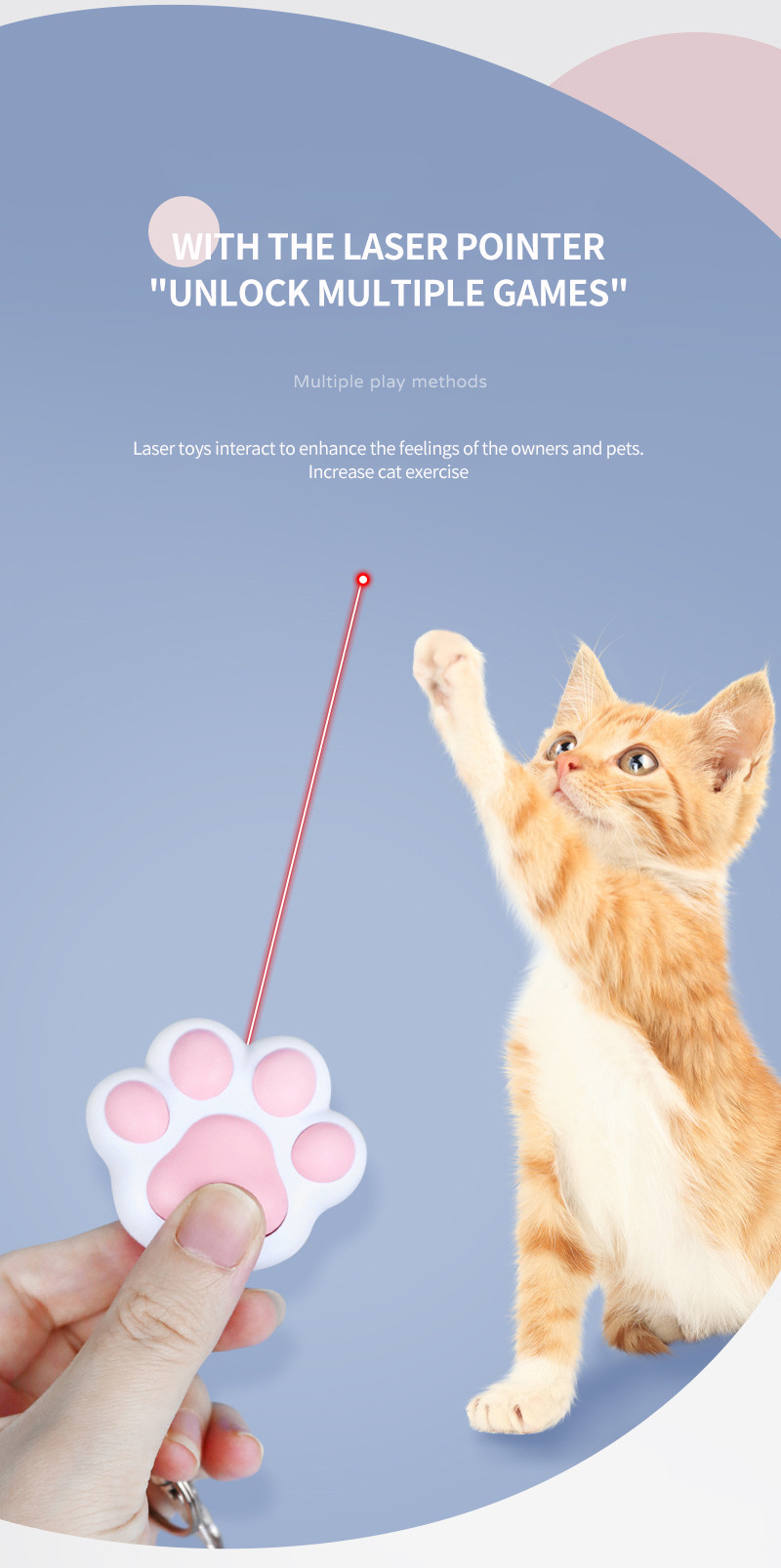 Wholesale New Products USB Rechargeable Interactive Multi-pattern Laser Cat Toy Automatic Infrared Cute Laser Pointer Cat Toy