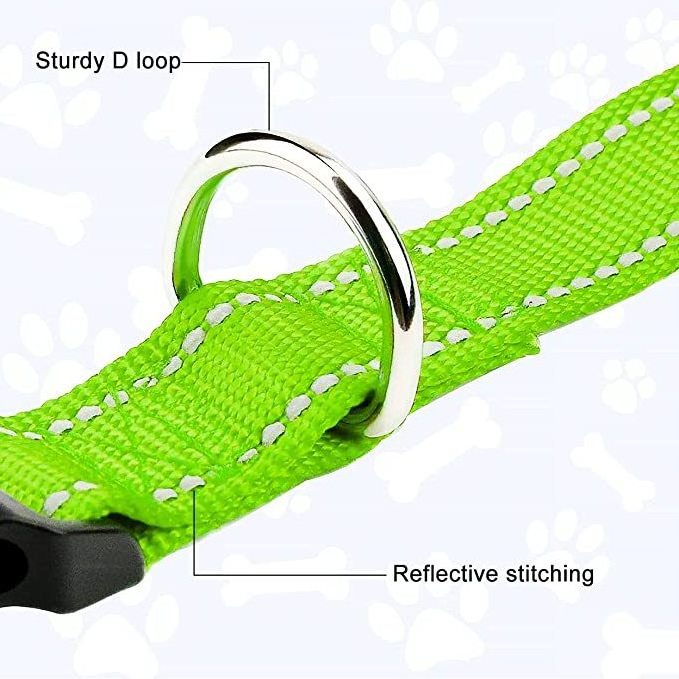 Wholesale Reflective Adjustable Pet Dog Collar with Breakaway buckle Breathable Nylon soft Pet Collar