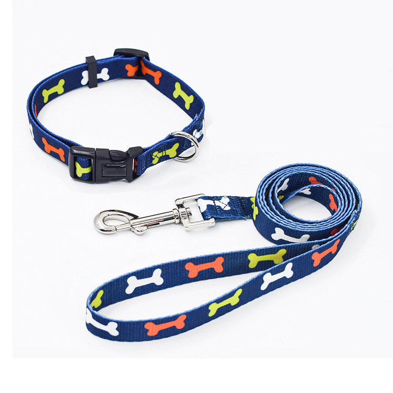 Hot Pet Leash and Collar Sale Personalized Adjustable Custom Dog Collar Leash Logo, Dog Cat Collars & Leashes