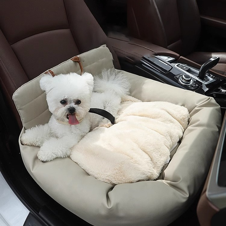 Dog Car Safety Seats Portable Foldable Soft Solid Travel Warm Pet Booster Seat Safety Belt Waterproof Dog Car Bed