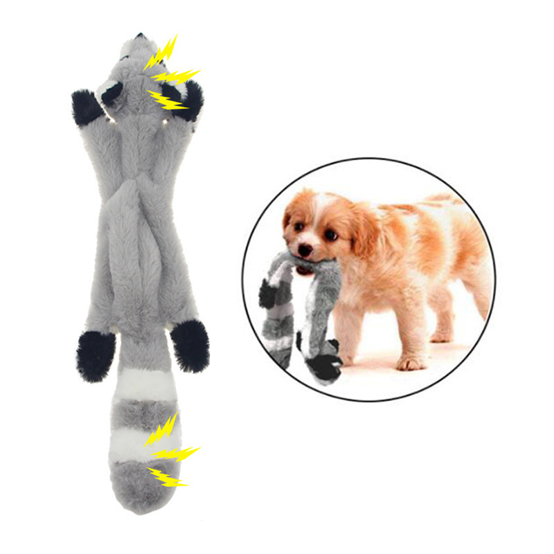 Dog Squeaky Toys No Stuffing Plush Raccoon Squirrel Skunk Fox Cow Penguin Lion Juguete Para Perros Plush Cat Pet Dog Chew Toys