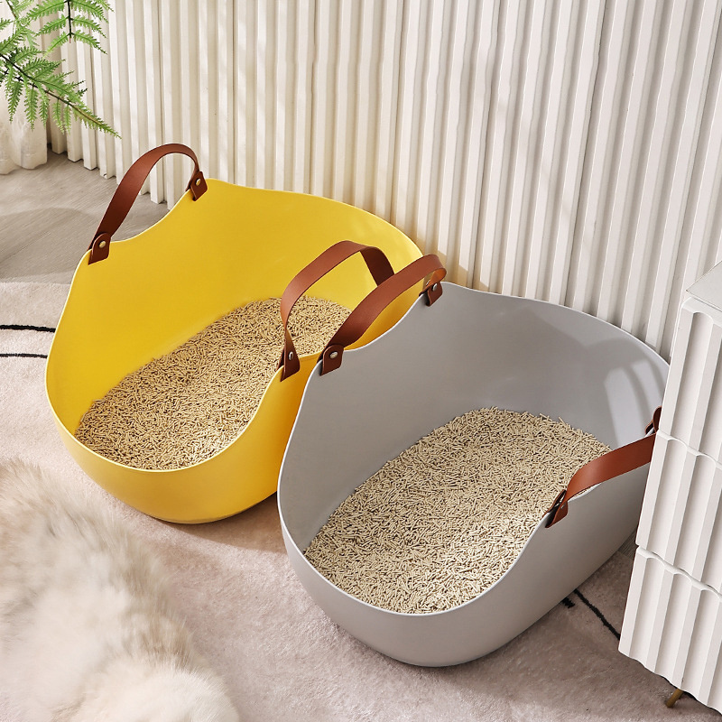 New Design Cat Litter Box Portable Pet Outdoor PE Open Top Lightweight Cat Litter Box Easy to Clean Travel Cat Toilet