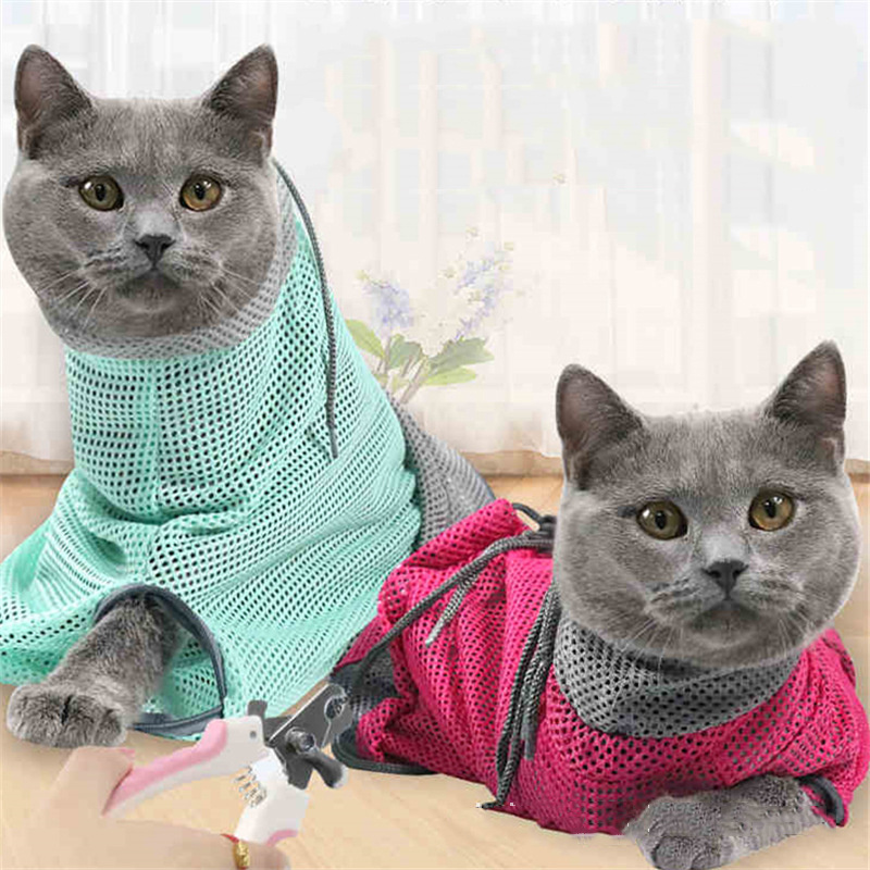 New Pet Product High Quality Polyester Grooming Cat Bathing Bag Shower Washing Supplies  Cleaning Cat Washing Bag