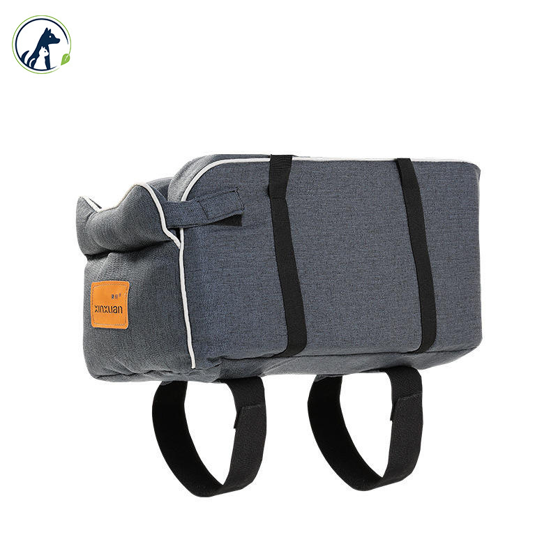 Linen Portable Pet Car Center Console Dog Car Seat Travel Carrier Cage Luxury Interactive Pet Dog Bed For Small Pets