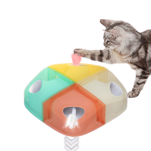 2023 New Product Cat Interactive Toys Electric Smart Cat Toy Funny Retractable Feather Playing toy For Indoor Pets Playing