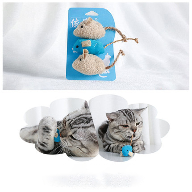 Hot Selling Eco-friendly Pet cat Scratcher Mouse toys Training bite little mice toy