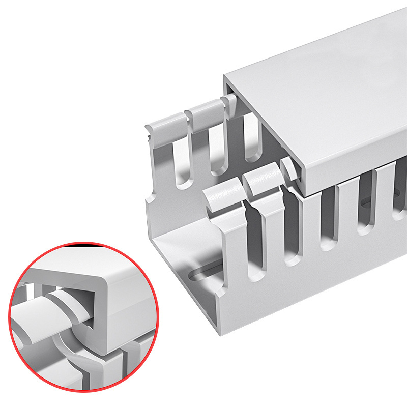 Gray Electrical Slotted Pvc Wiring Ducts Trunk pvc trunking