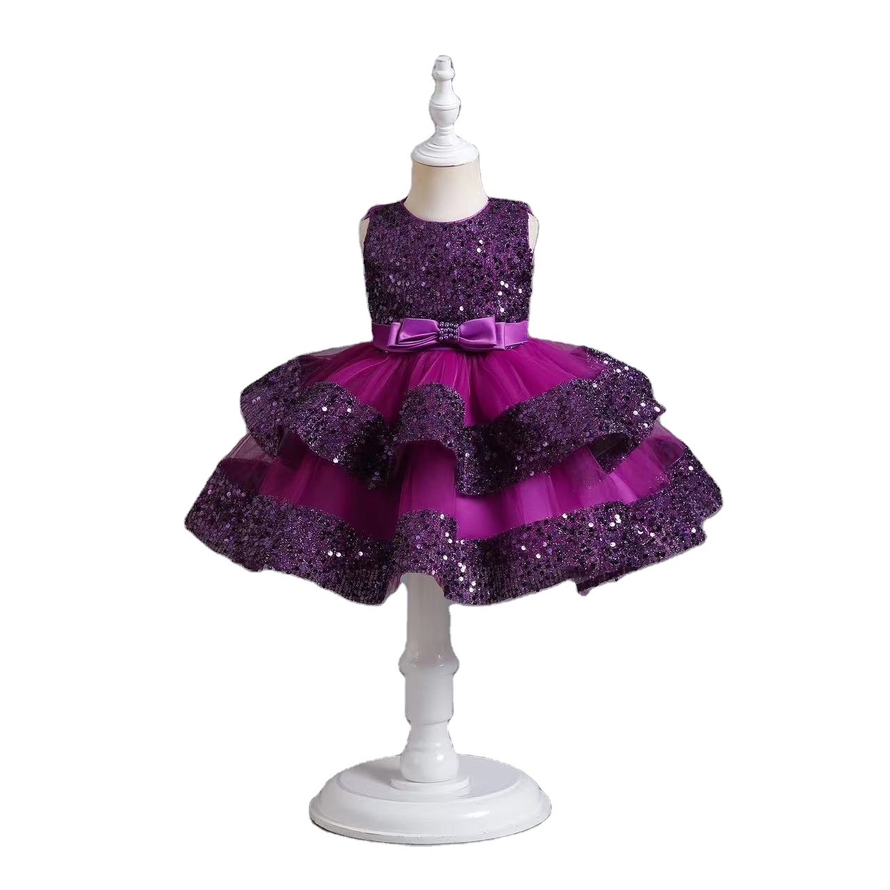 Wholesale new children's sequined princess dress baby girl high quality first birthday party dresses for 1-6 years girls