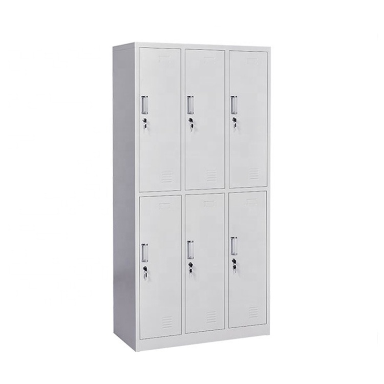 Yinlong Home Furniture Modern Staff Dormitory Locker Swimming Pool Locker Gym Locker 6 door Steel Metal Cabinet wardrobe