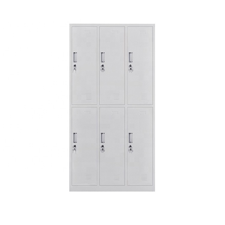 Yinlong Home Furniture Modern Staff Dormitory Locker Swimming Pool Locker Gym Locker 6 door Steel Metal Cabinet wardrobe