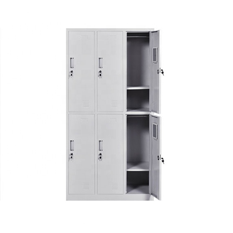 Yinlong Home Furniture Modern Staff Dormitory Locker Swimming Pool Locker Gym Locker 6 door Steel Metal Cabinet wardrobe