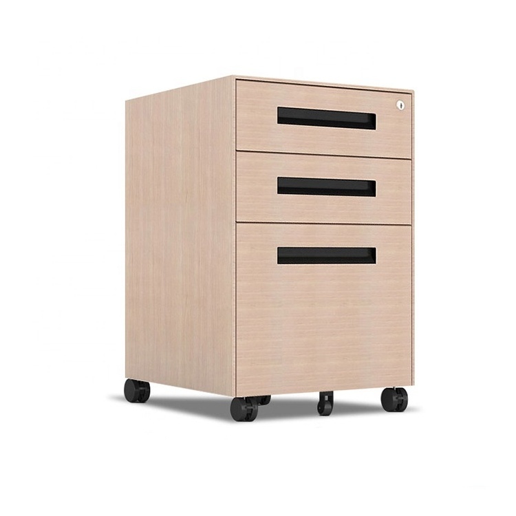 Office storage small file cabinet metal office furniture Three drawers file cabinet with lock steel low mobile file cabinet