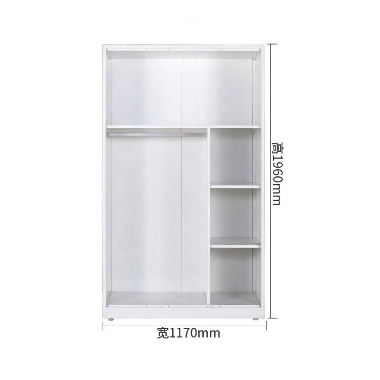 Yinlong customizable Two doors steel printing wardrobe Sliding print wardrobe bedroom Pattern printed wardrobe