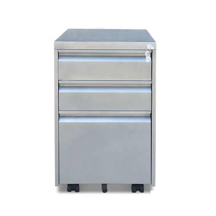 Storage Equipment Pedestal Metal Vertical Steel 3 Drawer Under Desk Movable Office Office Furniture Foldable Cabinet OEM, ODM