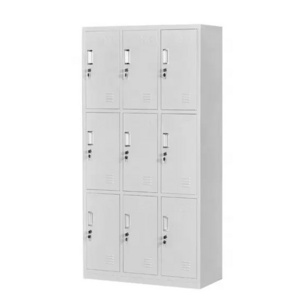 Customized School Gym Locker 3-tier Metal Wardrobe Closet 9 Door Steel Changing Room Clothes Locker