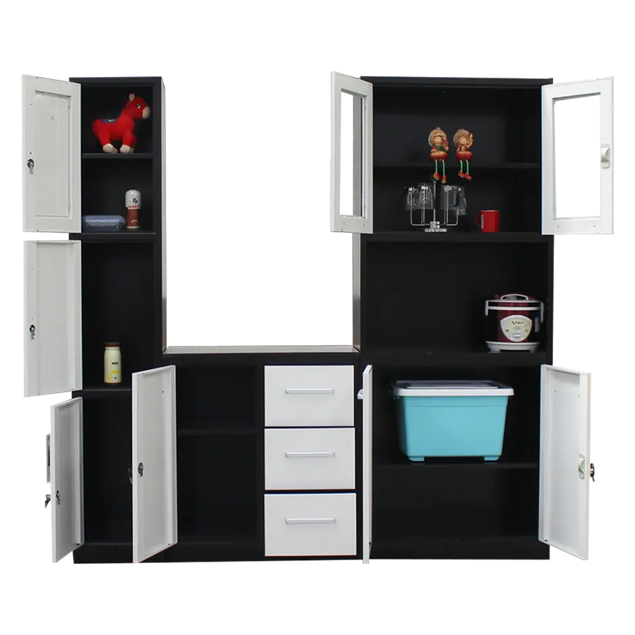 Modern Colorful Design Stainless Steel Kitchen Cabinet Steel Pantry Cupboards