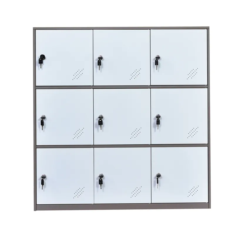 Metal School Gym Office Furniture Mini Kids 9 Doors Steel Locker Steel Wardrobe