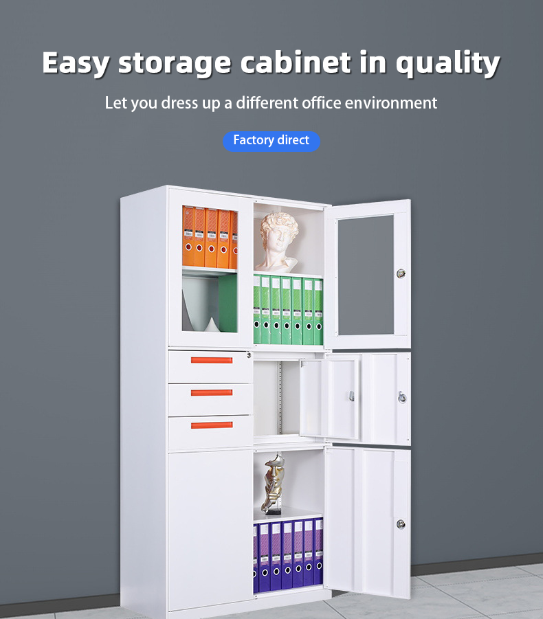 office Furniture Metal File Cupboard with safe Drawer Steel Lockers Filing Storage Cabinet