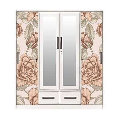 Clothing Armoire 3 Door With Drawer Mirror Sliding Doors Wardrobe