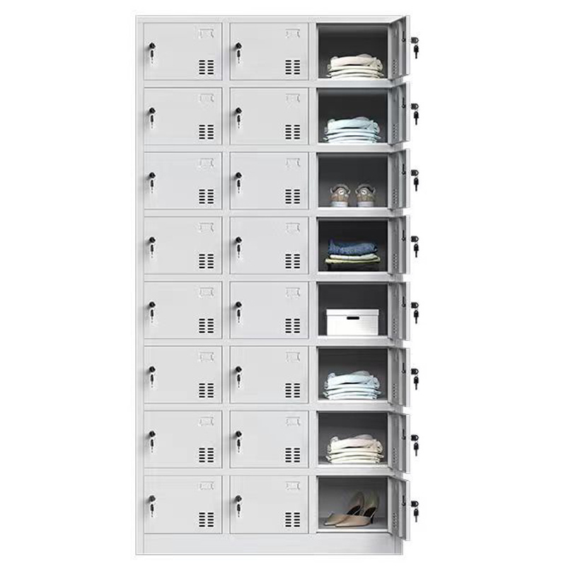 24 Compartment Metal Locker Wardrobe Employee Staff Locker Steel Metal Closet