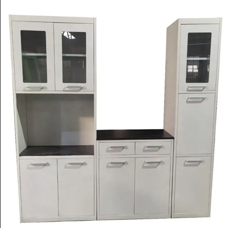 Cheap Metal Kitchen Furniture Unit Module With Glass Doors And Drawers