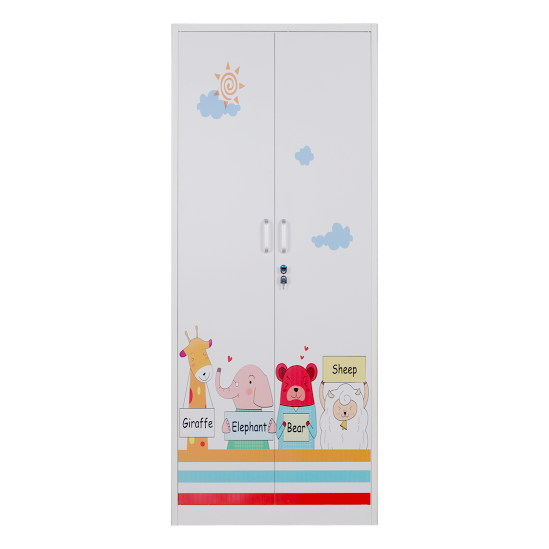 Clothes Bedroom Cupboard Design Sliding Door Storage Cupboard With Beautiful Prints Metal Wardrobe