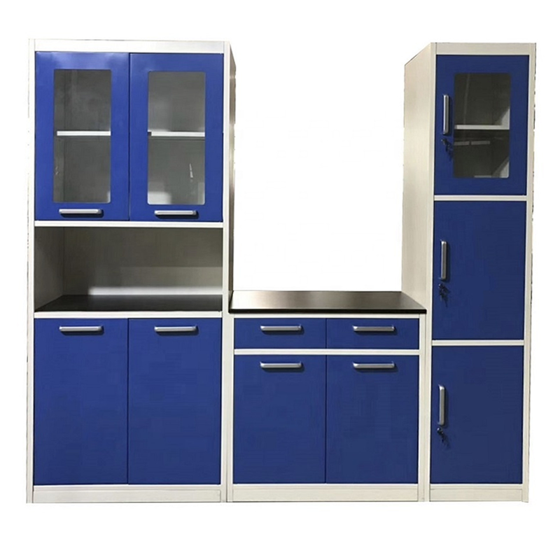 Cheap Metal Kitchen Furniture Unit Module With Glass Doors And Drawers