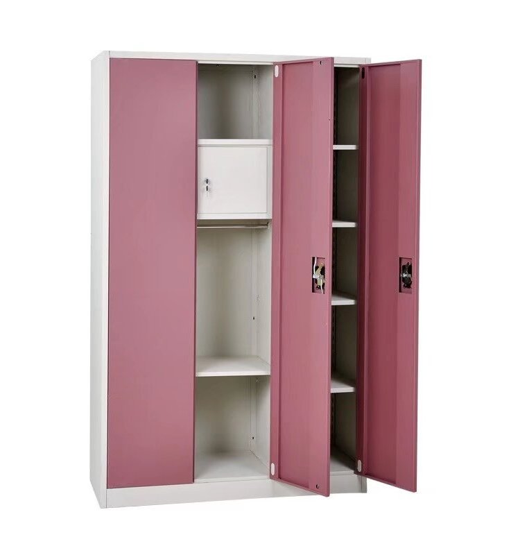 Cheap india high gloss metal almirah steel bedroom detachable almirah open wardrobe design with mirror