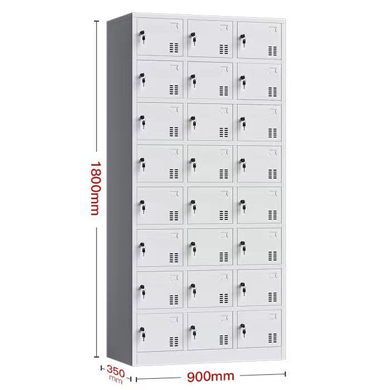 24 Compartment Metal Locker Wardrobe Employee Staff Locker Steel Metal Closet