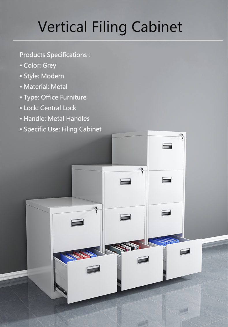 Office Metal 2 3 4 Drawer Filing Cabinet Steel Vertical File Cabinet Price School Hospital Library Storage Cabinet