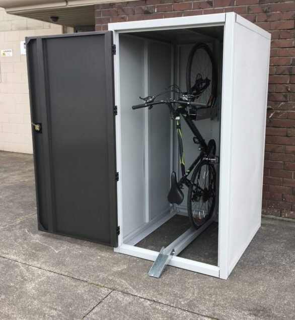 Bike storage cabinet public metal double outdoor and indoor  bicycle storage locker cabinet