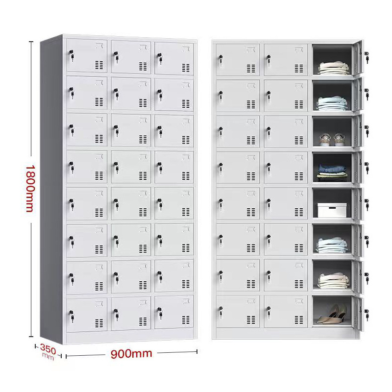 24 Compartment Metal Locker Wardrobe Employee Staff Locker Steel Metal Closet