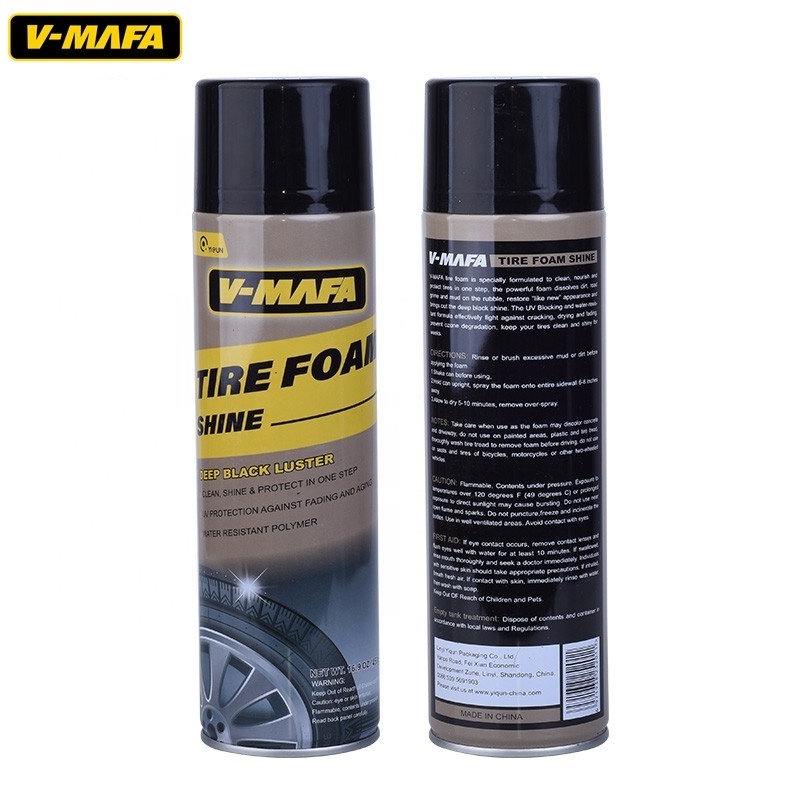 For Car Cleaner Long-Lasting High Quality Gloss Polish Shine Protect Tire Foam Tire Shine Spray