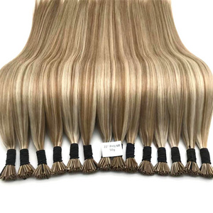 Double drawn can last 12 years 100 virgin cuticle aligned hair  i tip hair extensions human hair wholesale