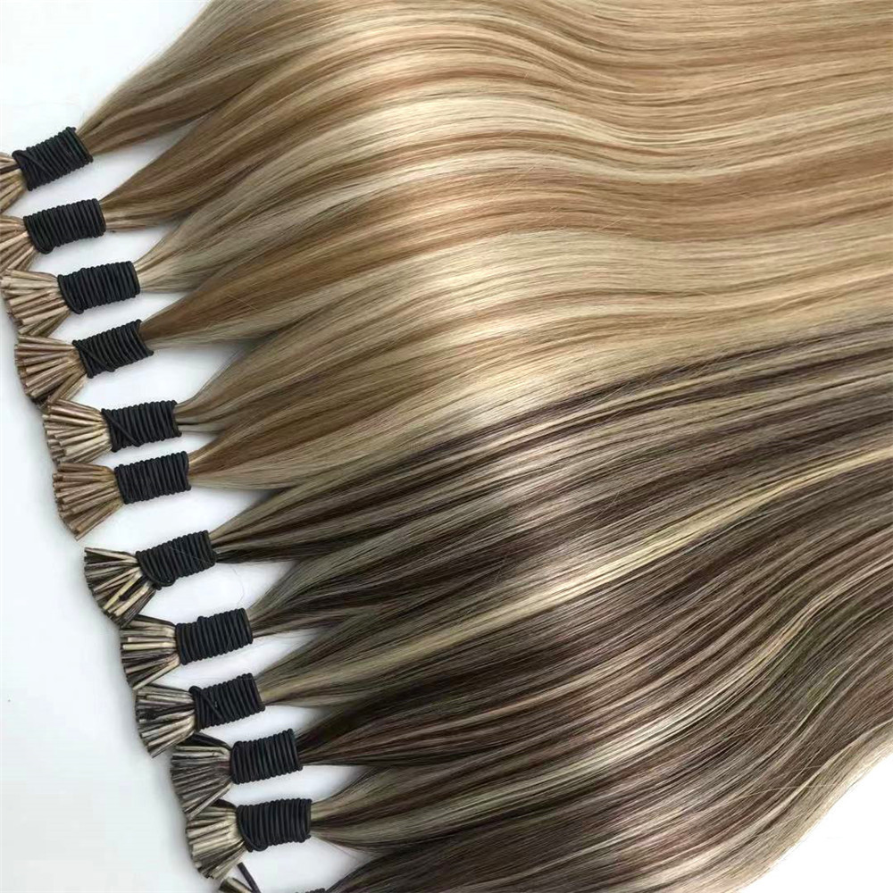 Double drawn can last 12 years 100 virgin cuticle aligned hair  i tip hair extensions human hair wholesale