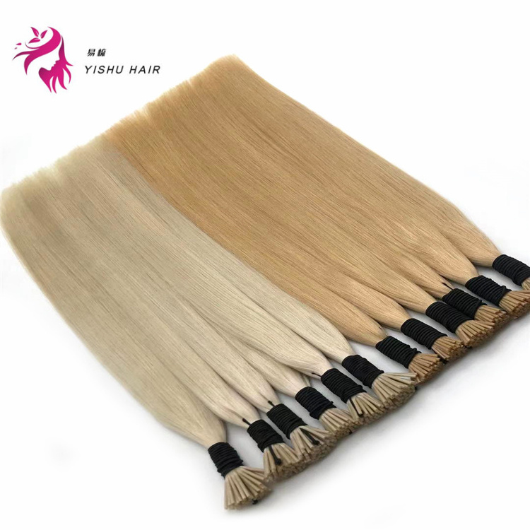 Wholesale remy Russian i tip human hair extensions keratin micro link raw virgin hair pre bonded i tip hair extensions