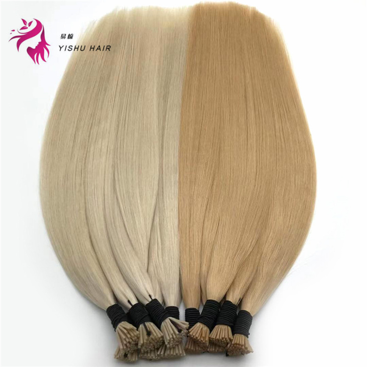 Wholesale remy Russian i tip human hair extensions keratin micro link raw virgin hair pre bonded i tip hair extensions