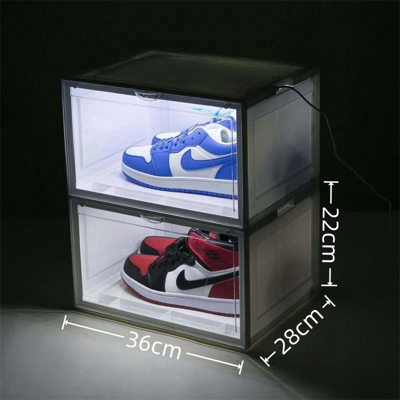 Wholesale Clear Customized Shoe Box With Custom Logo Display Case  Led Shoe Storage Box With Light Acrylic Shoebox