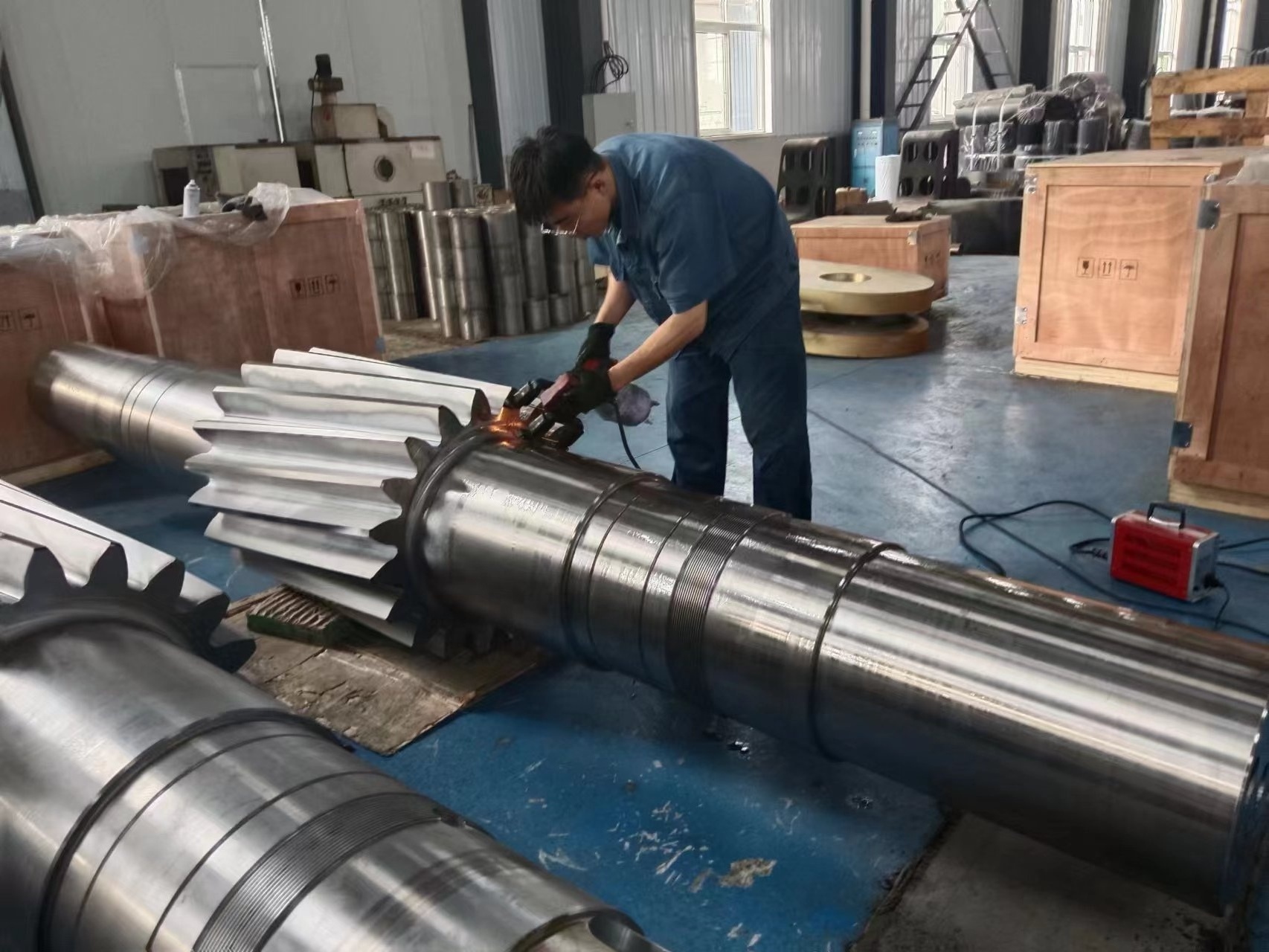 Factory price OEM custom heavy duty large gear rotor shaft