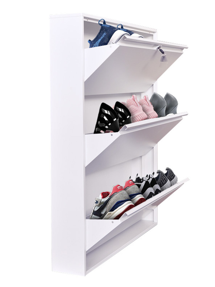 Steel shoe cabinet High heels storage shelf  large capacity  shoes cabinet with anti-tilt screw