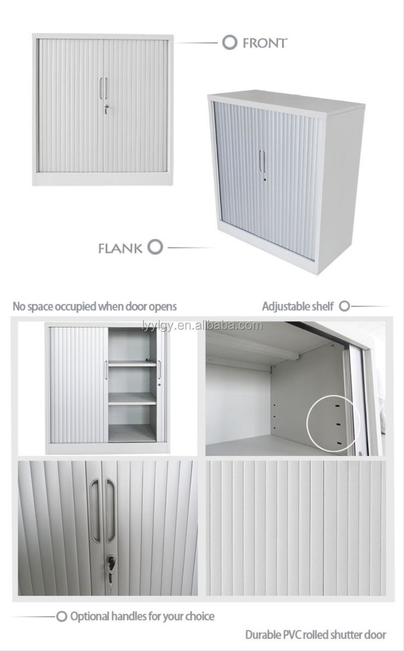 White roller shutter door steel cupboard/sliding pvc door steel filing cabinet/mini storage cabinet