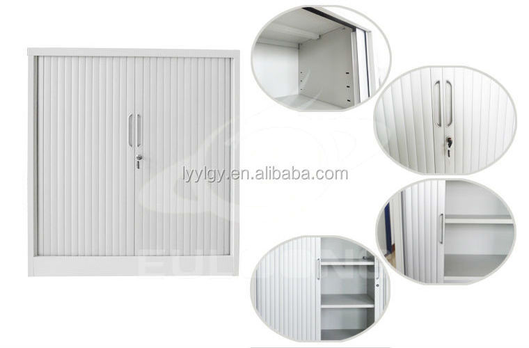 White roller shutter door steel cupboard/sliding pvc door steel filing cabinet/mini storage cabinet