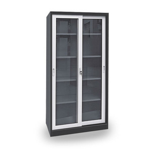 FC-G5 steel almirah designs KD sliding glass door office bookcase metal file cupboard