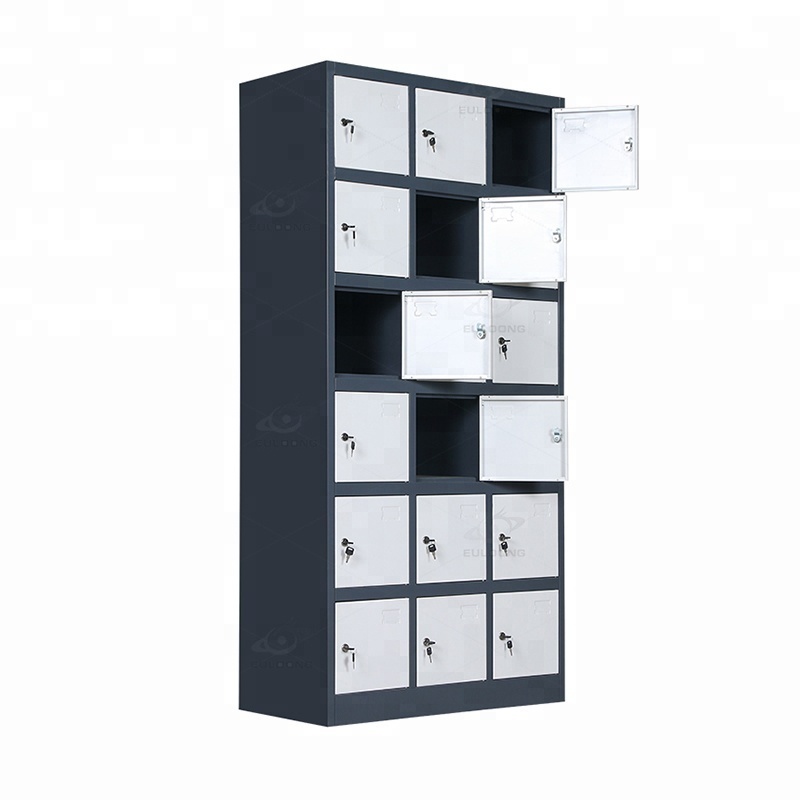 18 door knock down bathroom metal shoes locker/steel locker cabinet price