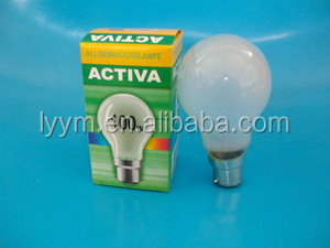 110V 220V-240V 25W 40W 60W 75W 100W 200W E27 B22 Clear frosted A55  Incandescent Bulbs