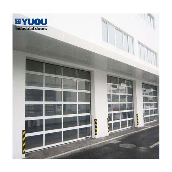 5 mm thick panel automotive 4 S store tempered perspective industrial vertical lift glass garage door