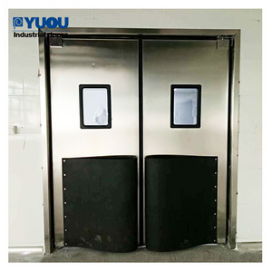 Double Action Kitchen Swinging For Restaurants Commercial Stainless Steel Industrial Single Leaf Cold Storage Impact Doors