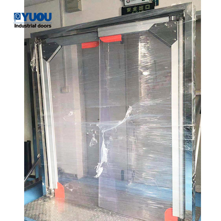 Automatic Closing Commerical Kitchen USed Screen Stainless Steel Traffic Impact Swing Door