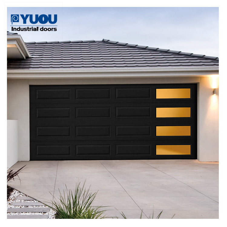 Residential Design Classic Wood Grain Garage Gate With Opening Window Garage Door